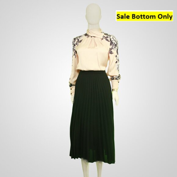 Chic 1980s Vintage Pleated Midi Skirt - Picture 1 of 5
